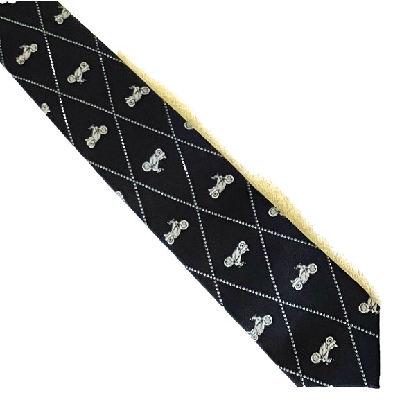 Old Navy Motorcycle Slim Tie RARE Youth L Short Black Silver Harley Biker Preppy - Picture 3 of 10